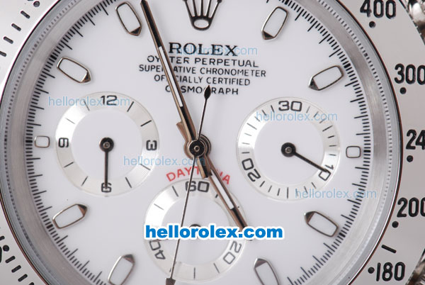 Rolex Daytona Chronograph Automatic Movement Full White -New Version - Click Image to Close